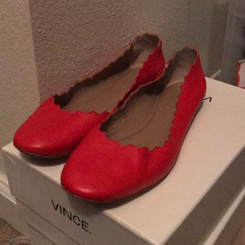Red Chloe flats